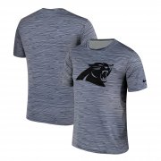 Wholesale Cheap Men's Carolina Panthers Nike Gray Black Striped Logo Performance T-Shirt