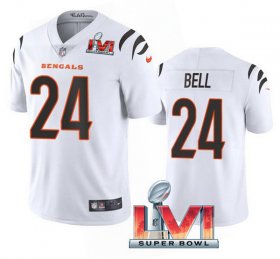 Wholesale Cheap Men\'s Cincinnati Bengals #24 Vonn Bell 2022 White Super Bowl LVI Vapor Limited Stitched Jersey