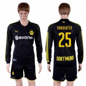 Wholesale Cheap Dortmund #25 Sokratis Away Long Sleeves Soccer Club Jersey