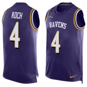 Wholesale Cheap Nike Ravens #4 Sam Koch Purple Team Color Men\'s Stitched NFL Limited Tank Top Jersey