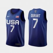 Wholesale Cheap Men's USA Team Kevin Durant Away Blue 2021 Tokyo Olympics Jersey