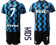 Wholesale Cheap Youth 2020-2021 club Inter Milan home 7 blue Soccer Jerseys