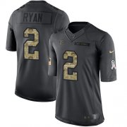 Wholesale Cheap Nike Falcons #2 Matt Ryan Black Youth Stitched NFL Limited 2016 Salute to Service Jersey