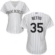 Wholesale Cheap Rockies #35 Chad Bettis White Strip Home Women's Stitched MLB Jersey