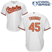 Wholesale Cheap Orioles #45 Mark Trumbo White Cool Base Stitched Youth MLB Jersey