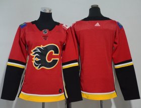 Wholesale Cheap Adidas Flames Blank Red Home Authentic Women\'s Stitched NHL Jersey