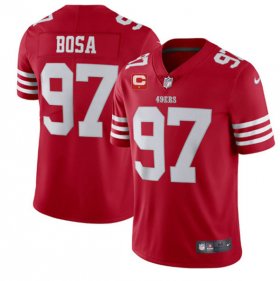 Wholesale Cheap Men\'s San Francisco 49ers 2022 #97 Nike Bosa Red Scarlet With 1-star C Patch Vapor Untouchable Limited Stitched Football Jersey