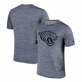 Wholesale Cheap Men\'s Jacksonville Jaguars Nike Gray Black Striped Logo Performance T-Shirt