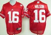 Wholesale Cheap Wisconsin Badgers #16 Russell Wilson Red Jersey