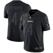 Wholesale Cheap Nike Cowboys #4 Dak Prescott Black Men's Stitched NFL Limited Rush Impact Jersey