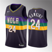 Wholesale Cheap Men's New Orleans Pelicans #24 Jordan Hawkins Purple 2023 Draft City Edition Stitched Basketball Jersey