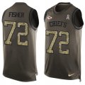 Wholesale Cheap Nike Chiefs #72 Eric Fisher Green Men's Stitched NFL Limited Salute To Service Tank Top Jersey