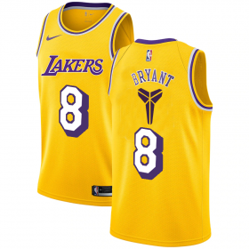 Wholesale Cheap Men\'s Los Angeles Lakers #8 Kobe Bryant Yellow Nike Swingman Black Mamba Logo Swingman Jeresy