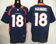 Wholesale Cheap Nike Broncos #18 Peyton Manning Navy Blue Men's Stitched NFL Elite Jersey