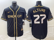 Wholesale Cheap Men's Houston Astros #27 Jose Altuve Black City Connect Cool Base Stitched Baseball Jersey