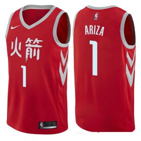 Wholesale Cheap Houston Rockets #1 Trevor Ariza Red Nike NBA Men\'s Stitched Swingman Jersey City Edition