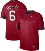 Wholesale Cheap Nike Cardinals #6 Stan Musial Red Authentic Cooperstown Collection Stitched MLB Jersey