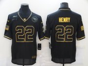 Wholesale Cheap Men's Tennessee Titans #22 Derrick Henry Black Gold 2020 Salute To Service Stitched NFL Nike Limited Jersey