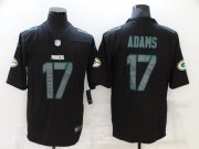 Wholesale Cheap Men's Green Bay Packers #17 Davante Adams Black 2020 Fashion Impact Black Color Rush Stitched NFL Nike Limited Jersey