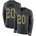 Wholesale Cheap Nike Saints #20 Janoris Jenkins Anthracite Salute to Service Youth Stitched NFL Limited Therma Long Sleeve Jersey