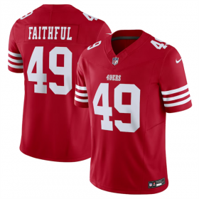 Wholesale Cheap Men\'s San Francisco 49ers #49 Faithful Red 2023 F.U.S.E. Vapor Untouchable Limited Stitched Football Jersey