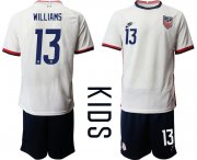 Wholesale Cheap Youth 2020-2021 Season National team United States home white 13 Soccer Jersey1
