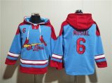 Wholesale Cheap Men's St.Louis Cardinals #6 Stan Musial Blue Ageless Must-Have Lace-Up Pullover Hoodie
