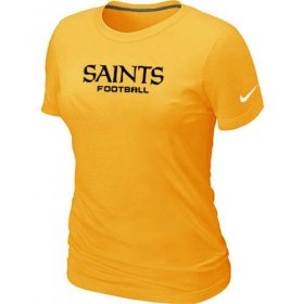 Wholesale Cheap Women\'s Nike New Orleans Saints Sideline Legend Authentic Font T-Shirt Yellow
