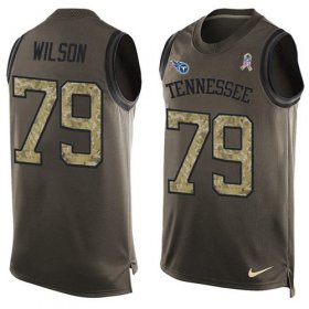 Wholesale Cheap Nike Titans #79 Isaiah Wilson Green Men\'s Stitched NFL Limited Salute To Service Tank Top Jersey