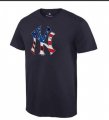 Wholesale Cheap Men's New York Yankees USA Flag Fashion T-Shirt Navy Blue