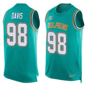 Wholesale Cheap Nike Dolphins #98 Raekwon Davis Aqua Green Team Color Men\'s Stitched NFL Limited Tank Top Jersey