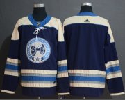 Wholesale Cheap Adidas Blue Jackets Blank Navy Alternate Authentic Stitched NHL Jersey