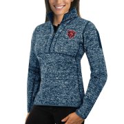 Wholesale Cheap Chicago Bears Antigua Women's Fortune Half-Zip Sweater Heather Navy