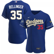 Wholesale Cheap Men's Los Angeles Dodgers #35 Cody Bellinger Royal Blue Championship Flex Base Sttiched MLB Jersey