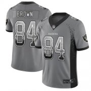 Wholesale Cheap Nike Raiders #84 Antonio Brown Gray Men's Stitched NFL Limited Rush Drift Fashion Jersey
