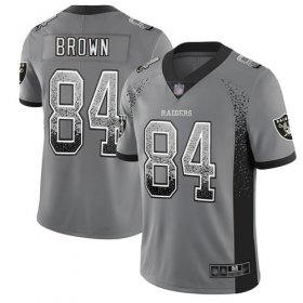 Wholesale Cheap Nike Raiders #84 Antonio Brown Gray Men\'s Stitched NFL Limited Rush Drift Fashion Jersey