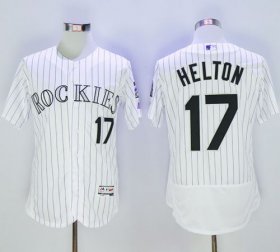 Wholesale Cheap Rockies #17 Todd Helton White Strip Flexbase Authentic Collection Stitched MLB Jersey