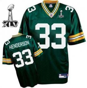 Wholesale Cheap Packers #33 William Henderson Green Super Bowl XLV Stitched NFL Jersey