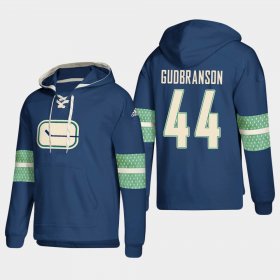 Wholesale Cheap Vancouver Canucks #44 Erik Gudbranson Blue adidas Lace-Up Pullover Hoodie