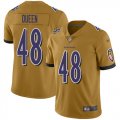 Wholesale Cheap Nike Ravens #48 Patrick Queen Gold Men's Stitched NFL Limited Inverted Legend Jersey