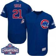 Wholesale Cheap Cubs #21 Sammy Sosa Blue Flexbase Authentic Collection 2016 World Series Champions Stitched MLB Jersey