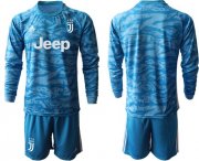 Wholesale Cheap Juventus Blank Blue Goalkeeper Long Sleeves Soccer Club Jersey