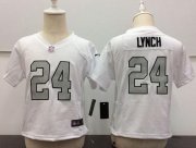 Wholesale Cheap Toddler Nike Raiders #24 Marshawn Lynch White Rush Stitched NFL Elite Jersey