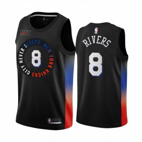 Wholesale Cheap Nike Knicks #8 Austin Rivers Black NBA Swingman 2020-21 City Edition Jersey