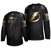 Wholesale Cheap Adidas Lightning #71 Anthony Cirelli Men's 2019 Black Golden Edition Authentic Stitched NHL Jersey