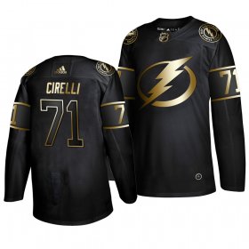 Wholesale Cheap Adidas Lightning #71 Anthony Cirelli Men\'s 2019 Black Golden Edition Authentic Stitched NHL Jersey