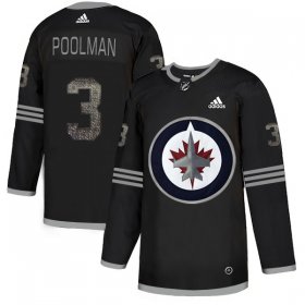 Wholesale Cheap Adidas Jets #3 Tucker Poolman Black Authentic Classic Stitched NHL Jersey