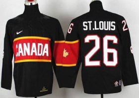 Wholesale Cheap Team Canada 2014 Olympic #26 Martin St. Louis Black Stitched Youth NHL Jersey