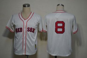 Wholesale Cheap Mitchell And Ness 1967 Red Sox #8 Carl Yastrzemski Cream Stitched Throwback MLB Jersey