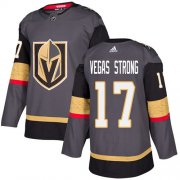 Wholesale Cheap Adidas Golden Knights #17 Vegas Strong Grey Home Authentic Stitched NHL Jersey